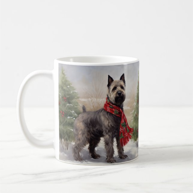 Chesapeake Dog in Schnee Weihnachten Kaffeetasse (Links)