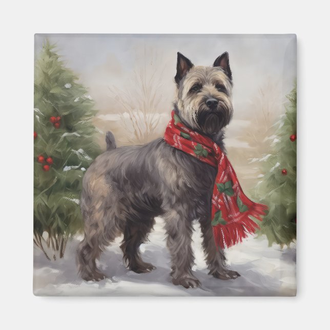 Chesapeake Dog in Schnee Weihnachten Magnet (Vorne)