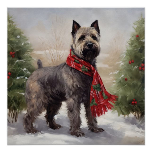 Chesapeake Dog in Schnee Weihnachten Poster (Vorderseite)