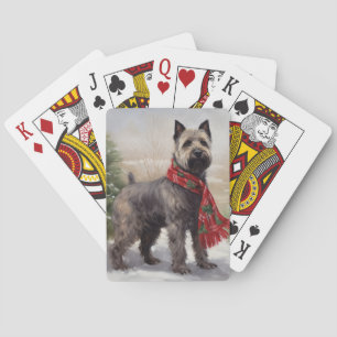 Chesapeake Dog in Schnee Weihnachten Spielkarten