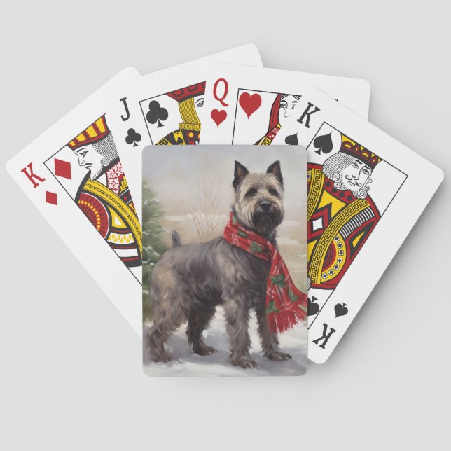 Chesapeake Dog in Schnee Weihnachten Spielkarten (Rückseite)