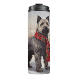 Chesapeake Dog in Schnee Weihnachten Thermosbecher