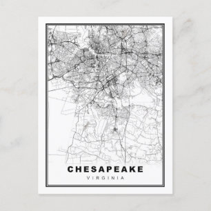 Chesapeake Map Feiertagspostkarte