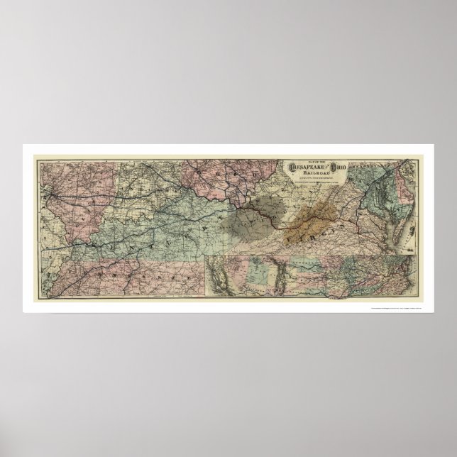 Chesapeake & Ohio Bahnkarte 1873 Poster (Vorne)