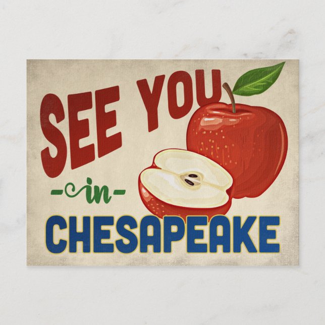 Chesapeake Virginia Apple - Vintage Travel Postkarte (Vorderseite)
