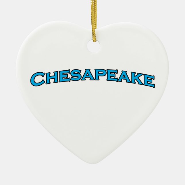 Chesapeake-Virginia gewölbtes Text-Logo Keramikornament (Vorne)