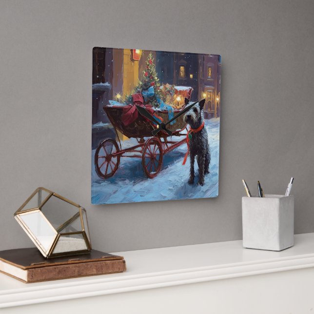 Chesapeake Weihnachtsfeiertage Quadratische Wanduhr (Büro)