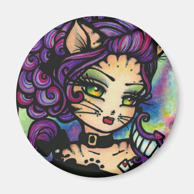 Cheshire Cat Alice im Wunderland Art Hannah Lynn Magnet (Vorne)