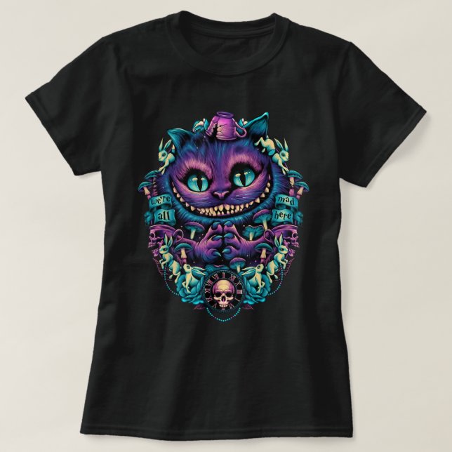 Cheshire Cat Alice im Wunderland Graphic T-Shirt (Design vorne)