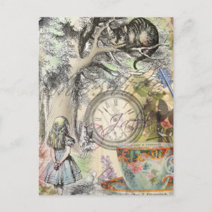 Cheshire Cat Alice im Wunderland Klassiker Postkarte