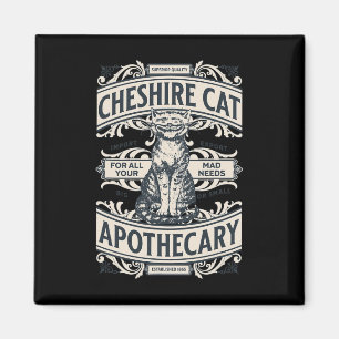 Cheshire Cat - Alice im Wunderland Vintag Book De Magnet