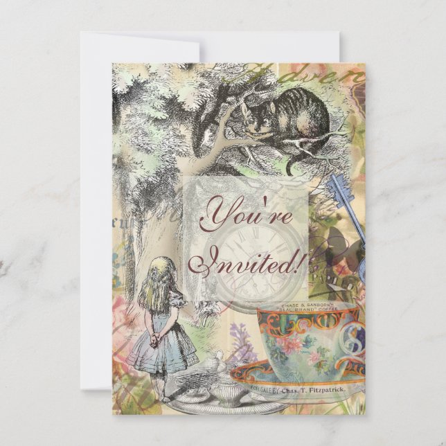 Cheshire Cat Alice Wonderland Classic Einladung (Vorderseite)