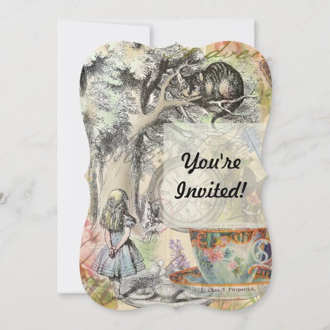 Cheshire Cat Alice Wonderland Classic Einladung (Vorderseite)