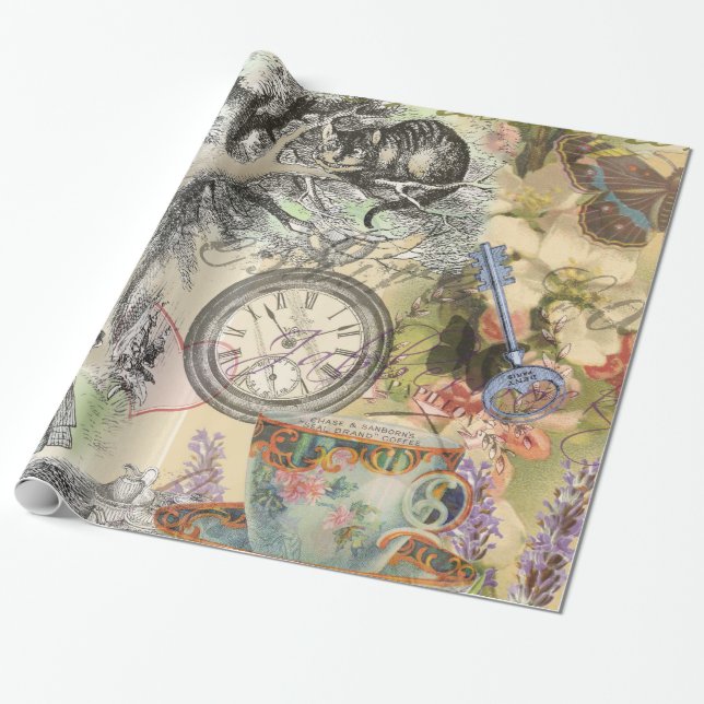 Cheshire Cat Alice Wonderland Classic Geschenkpapier (Ungerollt)