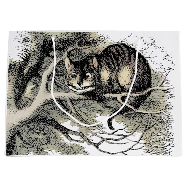 Cheshire Cat Alice Wonderland Classic Große Geschenktüte (Vorderseite)