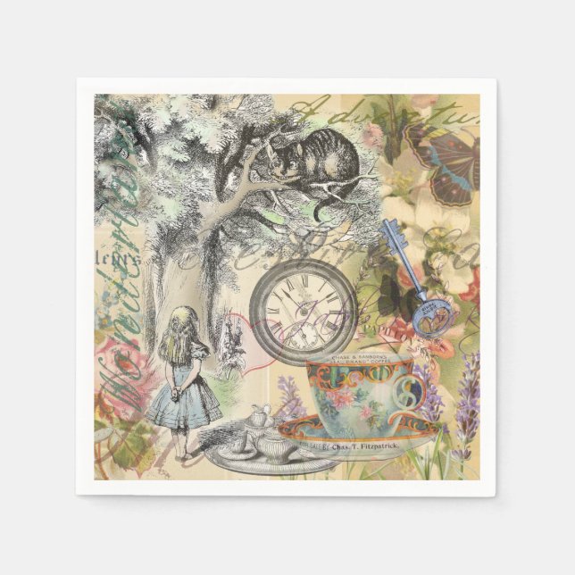 Cheshire Cat Alice Wonderland Classic Serviette (Vorderseite)