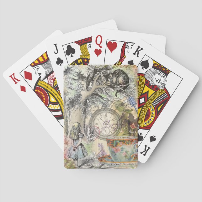 Cheshire Cat Alice Wonderland Classic Spielkarten (Rückseite)