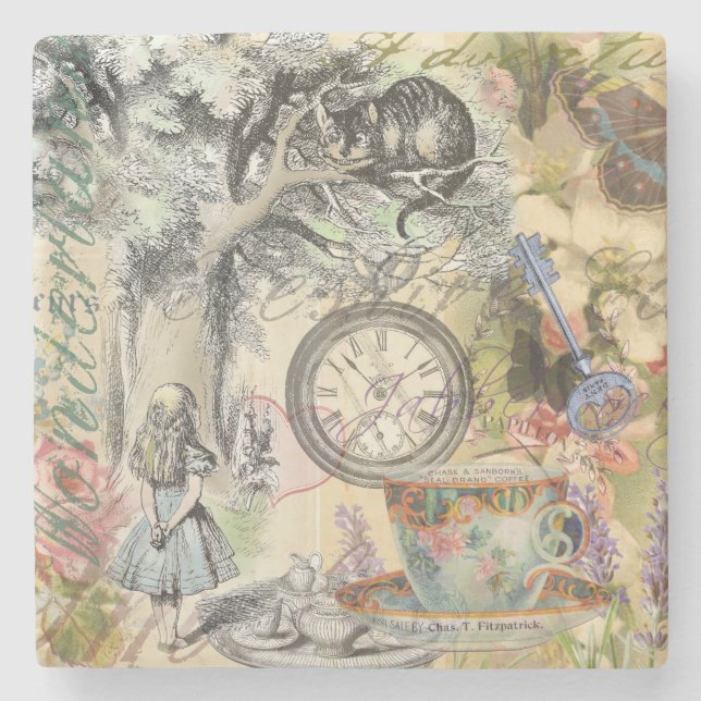 Cheshire Cat Alice Wonderland Classic Steinuntersetzer (Vorderseite)