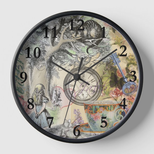 Cheshire Cat Alice Wonderland Classic Uhr (Vorderseite)