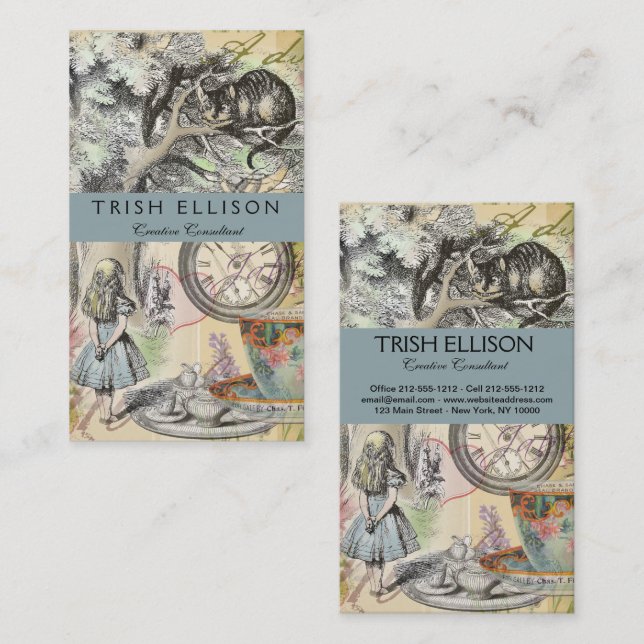 Cheshire Cat Alice Wonderland Classic Visitenkarte (Vorne/Hinten)