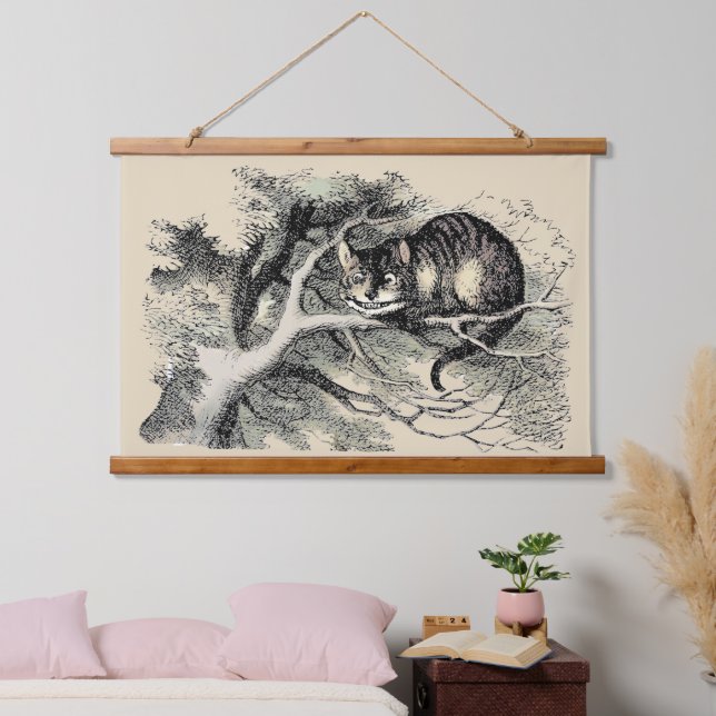 Cheshire Cat Alice Wonderland Classic Wandteppich Mit Holzrahmen (Schlafzimmer)