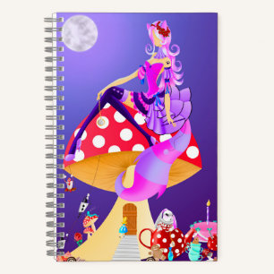 Cheshire Cat auf Mushroom Wonderland Notizbuch