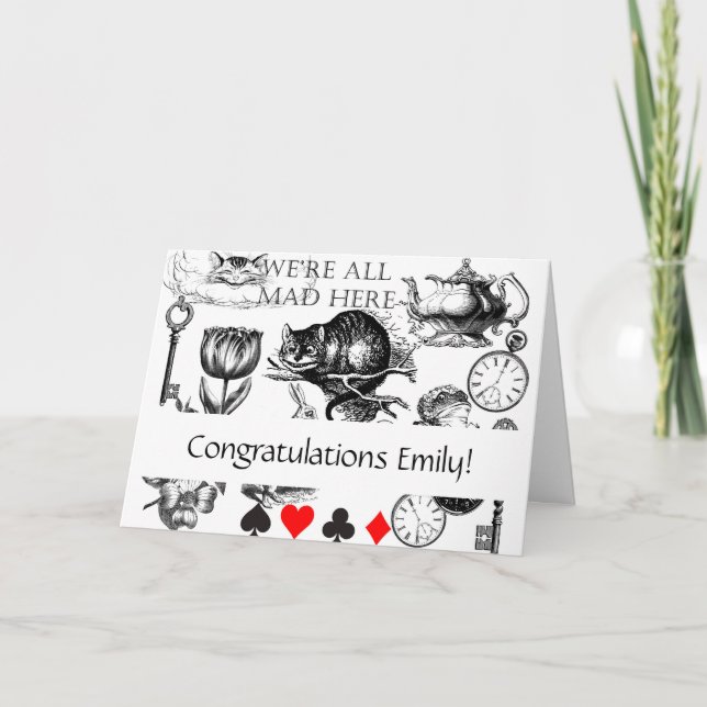 Cheshire Cat classic Alice im Wunderland mad Karte (Vorderseite)