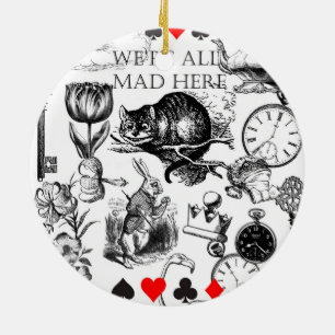 Cheshire Cat classic Alice im Wunderland mad Keramik Ornament