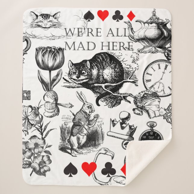 Cheshire Cat classic Alice im Wunderland mad Sherpadecke (Vorderseite)