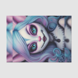 Cheshire Cat Girl Wonderland Decoupage Paper Seidenpapier