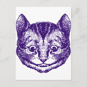 Cheshire Cat Inackat Lila Postkarte