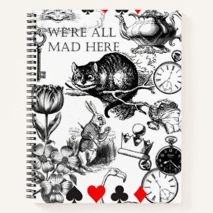 Cheshire Cat klassiker alice im wunderland verrück Notizbuch