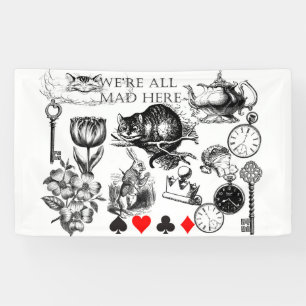 Cheshire Cat klassisch alice im wunderland verrück Banner