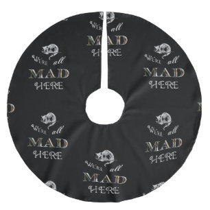 Cheshire Cat Mad Alice Black Tree Skirt Polyester Weihnachtsbaumdecke