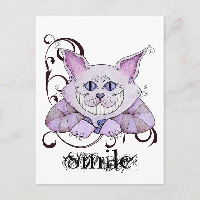 Cheshire Cat Postcard Postkarte (Vorderseite)
