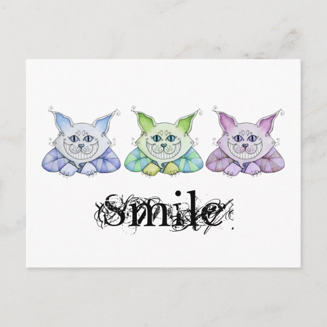 Cheshire Cat Postcard Postkarte (Vorderseite)