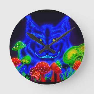 Cheshire Cat Round-Wall-Uhr Runde Wanduhr