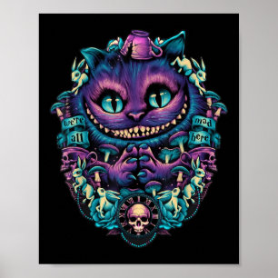 Cheshire Cat Shirt Alice im Wunderland Grafik  Poster