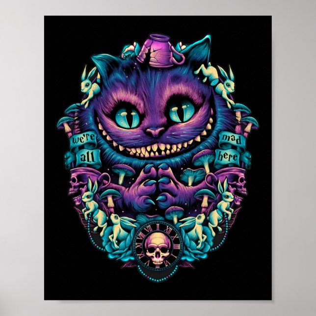 Cheshire Cat Shirt Alice im Wunderland Graphic Poster (Vorne)