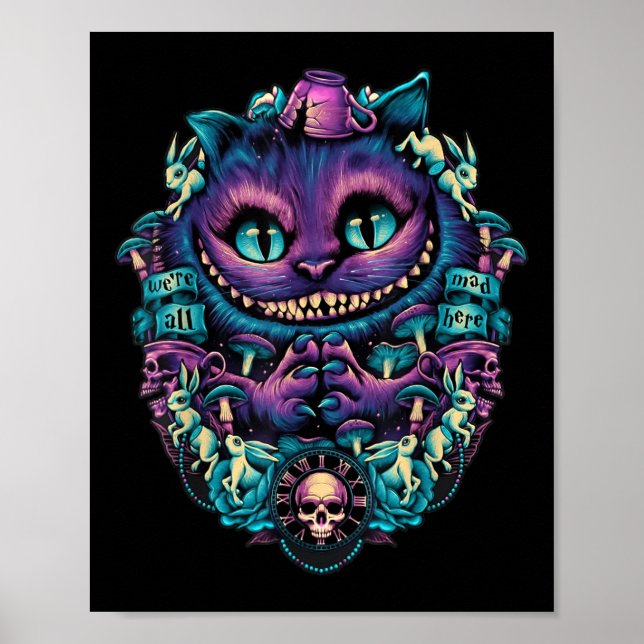 Cheshire Cat Shirt Alice im Wunderland Graphic Poster (Vorne)