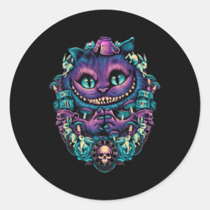 Cheshire Cat Shirt Alice im Wunderland Graphic Runder Aufkleber