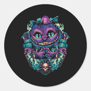 Cheshire Cat Shirt Alice im Wunderland Graphic Runder Aufkleber