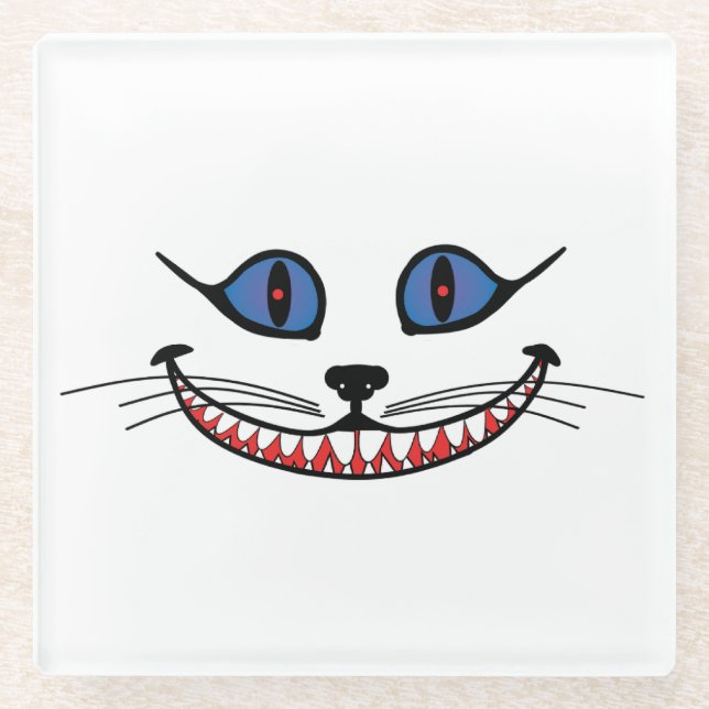 Cheshire Cat Smile Glasuntersetzer (Vorderseite)