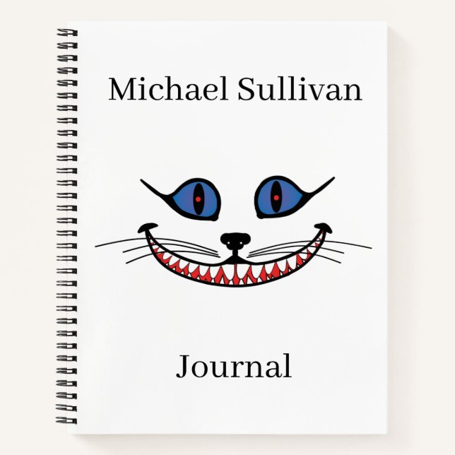Cheshire Cat Smile  PERSONALIZE Notizbuch (Vorderseite)