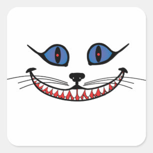 Cheshire Cat Smile Quadratischer Aufkleber