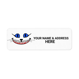 CHESHIRE CAT SMILE-RÜCKSENDEADRESSEN-AUFKLEBER