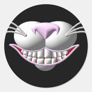 Cheshire Cat Smile Runder Aufkleber