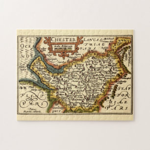 Cheshire (Chester) Landkreis England Antiker Karte Puzzle