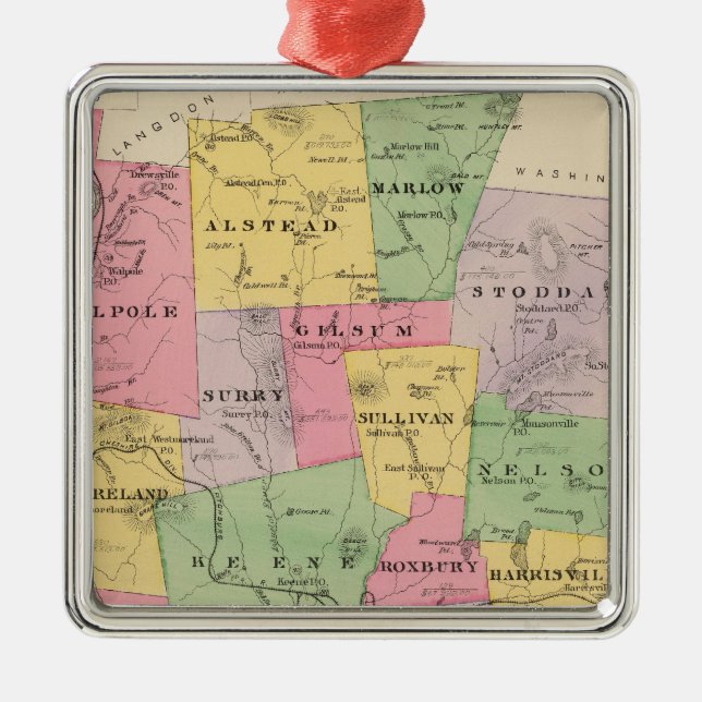 Cheshire County, NH Silbernes Ornament (Vorne)