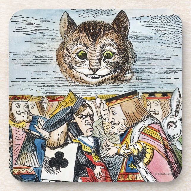 Cheshire-Katze, 1865 Getränkeuntersetzer (Vorderseite)
